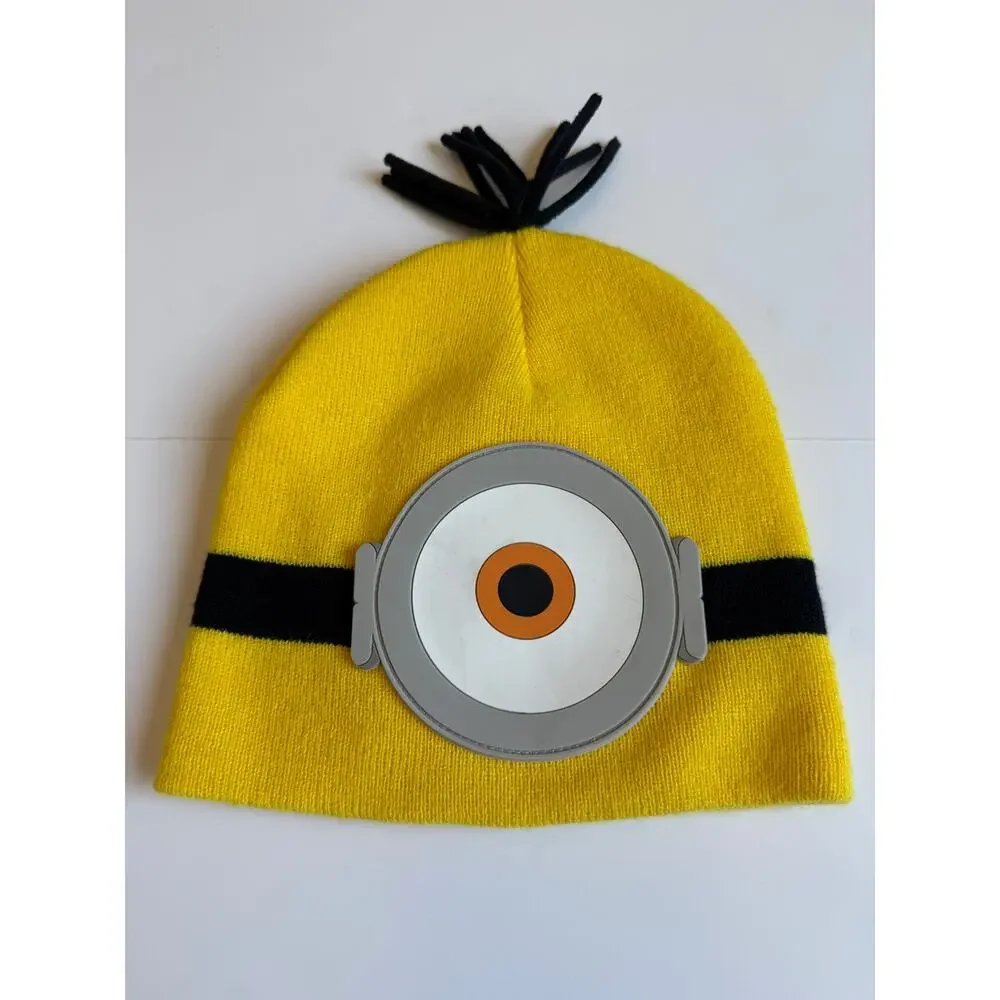 Spirit Halloween Minion Plush Jumpsuit Costume w Hat & Goggles Child L 12-14